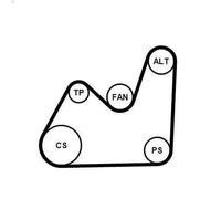 Kit cinghie poly-V CONTITECH 5PK1432K1 per VW BORA I (1J2) 1.9 1998-2002