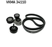 SKF Kit cinghia trapezoidale multirighe VKMA 34110 per Ford Focus II Tre volumi