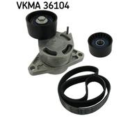 Kit cinghia trapezoidale multirighe VKMA 36104 SKF per RENAULT OPEL