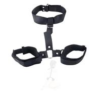 Kit cintura elastica per yoga in nylon nero per collo e mani, design regolabile per movimenti di stretching confortevoli