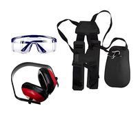 Kit Cintura Per Decespugliatore Con Cuffie Antirumore e Occhiali Protettivi Da Lavoro Set Composto Da Tracolla Cinghia Doppia Regolabile Occhiali Antigraffio Di Sicurezza Cuffie Per Proteggere Udito