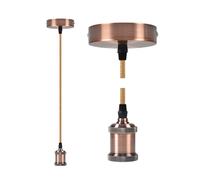 Kit ciondolo vintage E27 in elegante colore bronzo, ideale per dare un tocco retrò e sofisticato ai tuoi spazi. Perfetto per illuminare e abbellire qualsiasi ambiente.