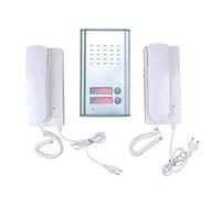 KIT CITOFONO BIFAMILIARE 2 DOPPIA CORNETTA PULSANTE APRIPORTA APRICANCELLO CASA