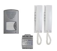 Kit citofono 2 fili bifamiliare farfisa con citofoni pulsantiera e alimentatore