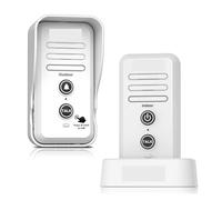 Kit Citofono Wireless di interfono for campanelli senza fili con portata di 0,5 miglia Regola il volume del ricevitore del campanello ricaricabile Tappo impermeabile(White 1T1)