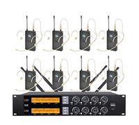 Kit Citofono Wireless Microfono wireless UHF professionale Microfono palmare a 8 canali Microfono lavalier Microfono for conferenze Stage Performance(Headset microphone)