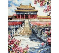 Kit classico per punto croce, Città Proibita della Cina, kit completo per ricamo, disegno facile da seguire, perfetto per regali fatti a mano e per rilassarsi, 40x50 cm