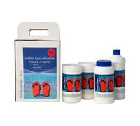 KIT CLORO PISCINA SEMPLICE FINO 30 MC 4 PRODOTTI PH ALGHICIDA DICLORO TRICLORO