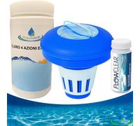 Kit Cloro Piscina Triplete Completo Acquaverde Pastiglie200g Dosatore Strisce pH