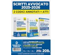 Kit codice civile e codice di procedura civile annotato con la giurisprudenza per l'esame di avvocato 2025-2026 + Atti di diritto civile 2025