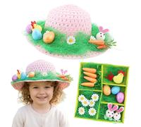 Kit cofano pasquale fai da te bambini scuola sfilata set rosa cappello di pag...