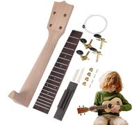 Kit collo ukulele - Set di strumenti per ukulele, collo di ukulele in legno | Elenco completo delle forniture per edifici per ukulele, costruisci il tuo ukulele con manuale, manuale di asambl