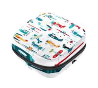 Kit colorato per il primo periodo dell'elicottero aereo per ragazze, salvaslip tampone, borsa mestruale, supporto per assorbenti con cerniera, organizer per tovaglioli sanitari