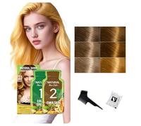 Kit colorazione permanente per capelli a base di erbe naturali, tintura per capelli botanica a triplo olio per copertura grigia, lucentezza a lunga durata, tinta semipermanente (Golden)