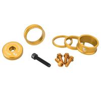 Kit colore anodizzato a denti di lupo distanziali per cuffia tappo dello stelo bulloni per portaborraccia oro