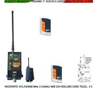 Kit Comando Radio Fr. 433,92 MHz 2 Canali 12/24 V 2 Radiocomandi SOS Antirapina