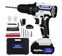 Kit Combi trapano a batteria e driver elettrico, mandrino senza chiave da 3/8", posizione 25+1, 2 velocità variabile, luce LED, 2 batterie da 21V, caricabatterie rapido, accessori 29 pezzi e custodia
