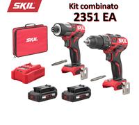 Kit combinato avvitatore a batteria e avvitatore ad impulsi a batteria (kit comb