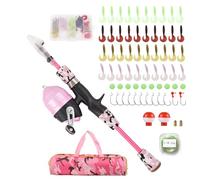 Kit combinato canna da pesca telescopica e mulinello con esche linee ami scatola per attrezzi borsa di stoccaggio morbide piombo jig galleggiante perla