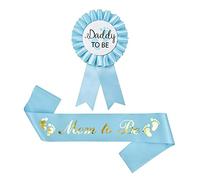 Kit combinato con fascia e spilla in latta con scritta "Daddy To Be", accessori per baby shower, regali per feste di sesso del bambino
