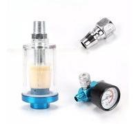 Kit combinato con filtro dell'aria e regolatore di pressione in linea da 1/4" con manometro per compressore d'aria e strumenti spray per vernice