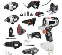 Kit combinato di utensili elettrici senza fili, set per la lavorazione del legno senza spazzole con batteria e cassetta degli attrezzi per progetti fai da te