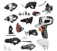 Kit combinato di utensili elettrici senza spazzole 10 in 1, senza fili, con batteria ad alta capacità e cassetta degli attrezzi resistente, ideale per progetti fai da te e uso professionale
