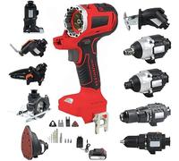 Kit combinato di utensili elettrici senza spazzole - Set di trapano cordless 10 in 1 per la lavorazione del legno, include batterie da 4,0 Ah e caricabatterie per riparazione di mobili e progetti fai