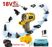 Kit combinato di utensili multifunzione brushless 18V 12 in 1, include 12 accessori: trapano, trapano Impatct, motosega