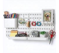 Kit Combinato Keepo per Pannello Forato, Pannelli Forati e Accessori Modulari da Appendere per Organizzatore a Parete, Organizzazione Artigianato, Esposizione di Ornamenti, Conservazione per Cameretta