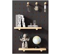 Kit combinato pannello forato, perforato in legno, espositore a parete con bastoncini di for garage(Black,40X60X2cm)