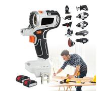 Kit combinato per la lavorazione del legno - 10 in 1 trapano, avvitatore a percussione, chiave, sega alternativa, sega circolare, set di attrezzi per motosega con batterie da 4,0 Ah