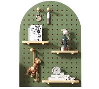 Kit combinato per pannelli forati - Pannello forato da parete con bastoncini di legno per una conservazione efficiente del garage