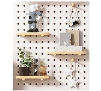 Kit combinato per pannelli forati - Pannello forato da parete con bastoncini di legno per una conservazione efficiente del garage