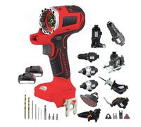 Kit combinato per trapano a mano senza fili, set 10 in 1 senza spazzole con sega alternativa, seghetto alternativo, sega circolare, motosega, utensile oscillante, cacciavite, trapano a percussione