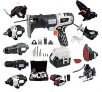 Kit Combinato utensile Elettrico 10 in 1 Kit di Utensili elettrici Senza Fili, Multifunzionale for la Lavorazione del Legno, Kit di Utensili elettrici Senza spazzole con Batteria+