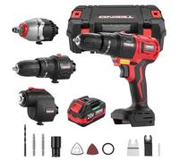 Kit Combinato Wireless 20V TEENO, Strumento Multifunzionale Wireless 3 in 1 Con Cassetta Degli Attrezzi,Trapano,Chiave a Impulsi,Utensile Oscillante,1 Batteria 3,0 Ah, Con Accessori (3 IN 1)