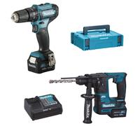 Kit combo 12V max Trapano c/percussione + Tassellatore 2 batterie da 4 Ah Makita