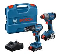 SET DI TRAPANO AVVITATORE E AVVITATORE A IMPULSI BOSCH GDX 18V-285 + GSB 185-LI - Blu, 36,1x45,8x16,2 cm, 5 kg