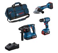 Kit Combo Bosch 18V (3): GSB 18V-45 + GWS 18V-10 + GBH 18V-22 + 2x 5.0Ah + 1x