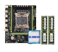 Kit combo scheda madre X99 LGA 2011-3 Xeon E5 2680 V4 CPU DDR4 32 GB (2 pezzi da 16 GB) 2133 MHz ECC(Motherboard+CPU+RAM)