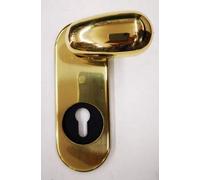 KIT COMO SECUREMME PLACCA+MANIGLIA A FORMA DI UOVO IN OTTONE LUCIDO SINGOLA PER PORTA BLINDATA Q8 FORO CILINDRO EUROPEO PZ 1