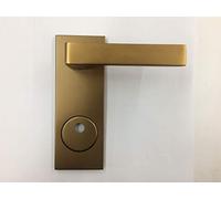 KIT COMO SECUREMME PLACCA+MANIGLIA QUADRA IN ALLUMINIO BRONZATO F4 SINGOLA PER PORTA BLINDATA Q8 FORO CILINDRO PREDISPOSTO PER POMO
