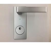 KIT COMO SECUREMME PLACCA+MANIGLIA QUADRA IN ALLUMINIO F1 SINGOLA PER PORTA BLINDATA Q8 FORO CILINDRO PREDISPOSTO PER POMO