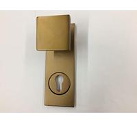 KIT COMO SECUREMME PLACC POMO QUADRO IN ALLUMINIO BRONZATO F4 SINGOLA PER PORTA BLINDATA Q8 FORO CILINDRO EUROPEO