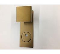 KIT COMO SECUREMME PLACC POMO QUADRO IN ALLUMINIO BRONZATO F4 SINGOLA PER PORTA BLINDATA Q8 FORO CILINDRO PREDISPOSTO PER IL POMOLO