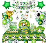 Kit Compleanno Calcio, Set Compleanno Bambino Calcios, Stoviglie Per Feste Di Compleannos, Decorazioni Compleannos Calcio Include Piatti Di Carta Tovaglioli Di Carta Tovaglie Striscioni Palloncini