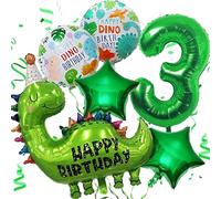 Kit Compleanno Dinosauri 3 Anni, Grandi Palloncini Jurassic Dinosauro, Decorazioni Giungla per Bimbo