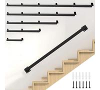 Kit CompleteRailing - Corrimano in ferro battuto nero da 100 cm per la sicurezza interna ed esterna, barra di supporto durevole per rampe e rampe