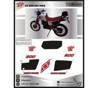 kit completo adesivi xt 600 43f 1984 serbatoio acerbis maggiorato decal sticker